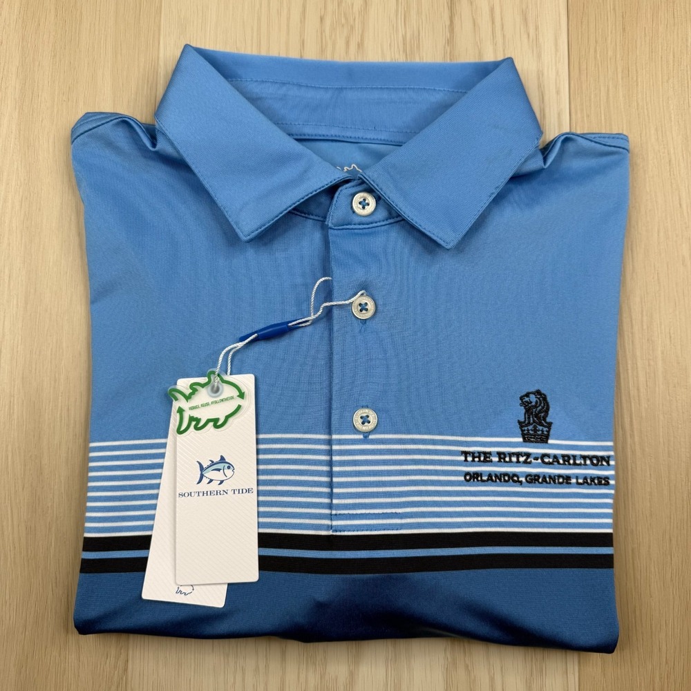 Southern Tide Mens Blue The Ritz Carlton SS Driver Willdwood Polo Shirt M NEW